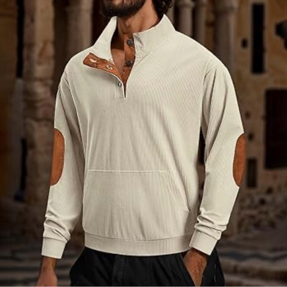 Unbranded Other - NWT Corduroy Pullover Top Off White With Brown Apricots Accents Size XL